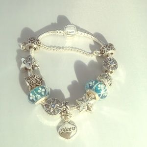 Charm Bracelet with Blue Charms